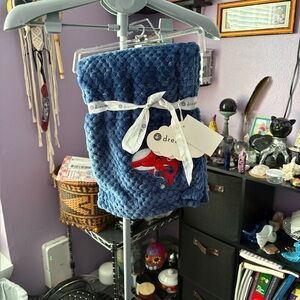 Blue Textured Throw Blanket For Baby